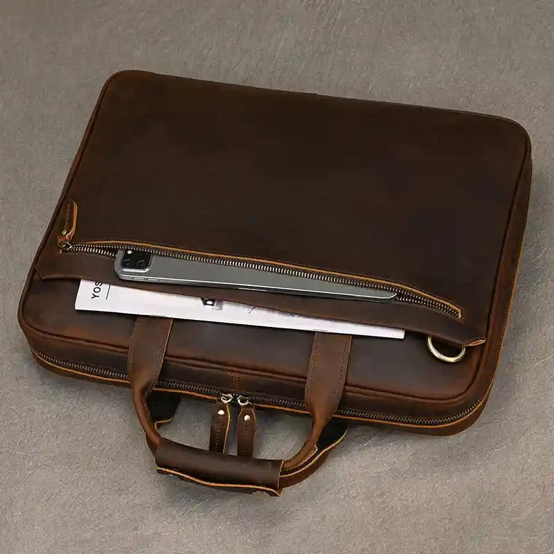 Aktentasche aus Crazy Horse-Leder — Modell U