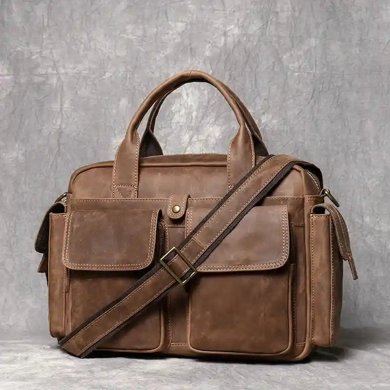 Bolsa de ombro em pele crazy horse — Modelo AE