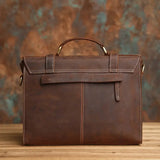 NASVA Genuine Leather Men's Briefcase Retro Handbag Shoulder Laptop Bags Office Bags Document Bags