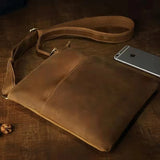 미친 말 가죽 숄더 bag_ac
