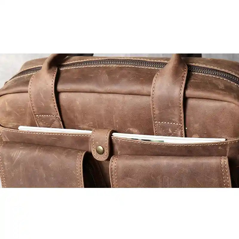 Bolsa de ombro em pele crazy horse — Modelo AE