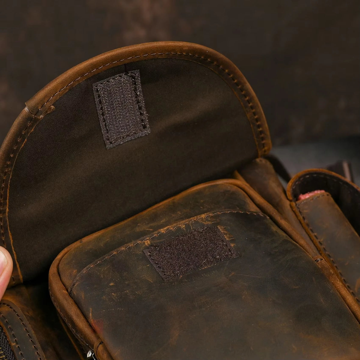 Crazy Horse Leather Waist Bag_O