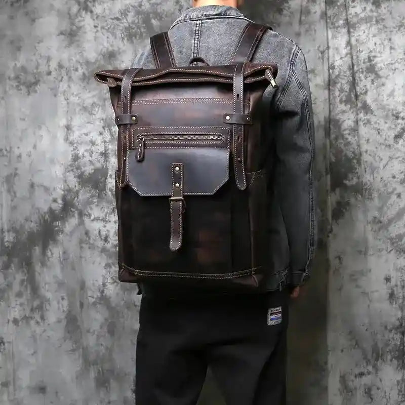 Rucksack aus Crazy Horse-Leder — Modell AS