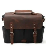 Crazy Horse Leather Canvas Canvas Bag_C