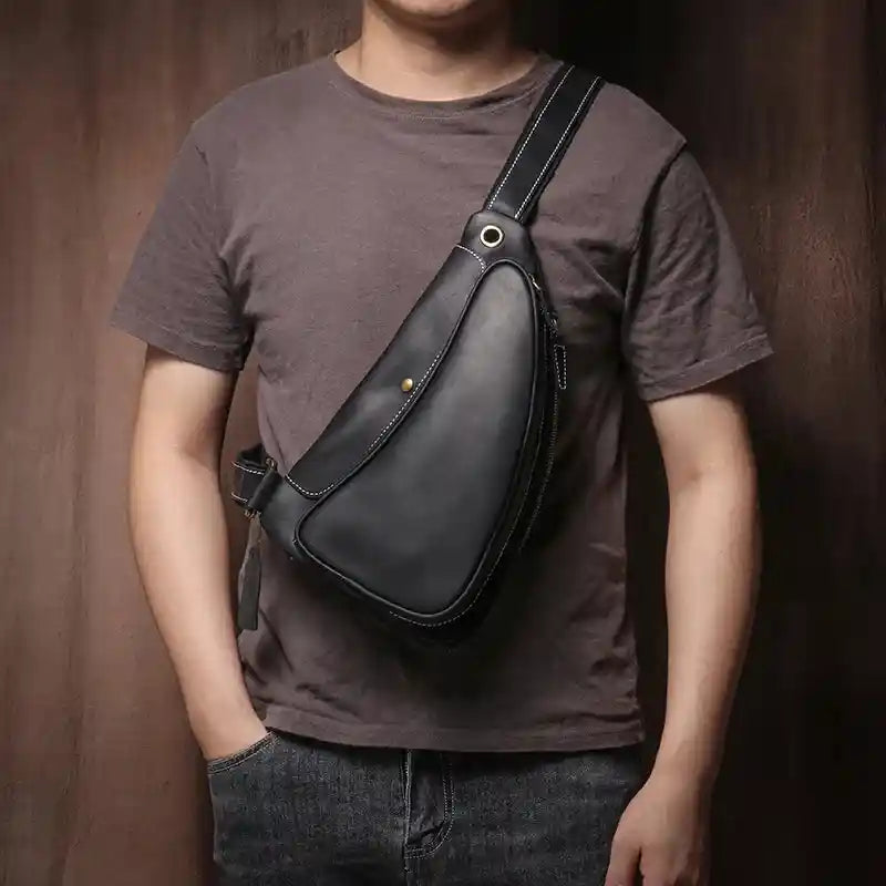 Bolsa a tiracolo em pele crazy horse — Modelo K