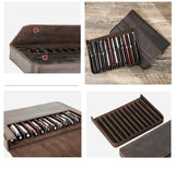 Organizador para 12 canetas em pele crazy horse — Modelo D