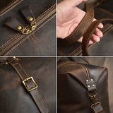 미친 말 가죽 대용량 여행 가방