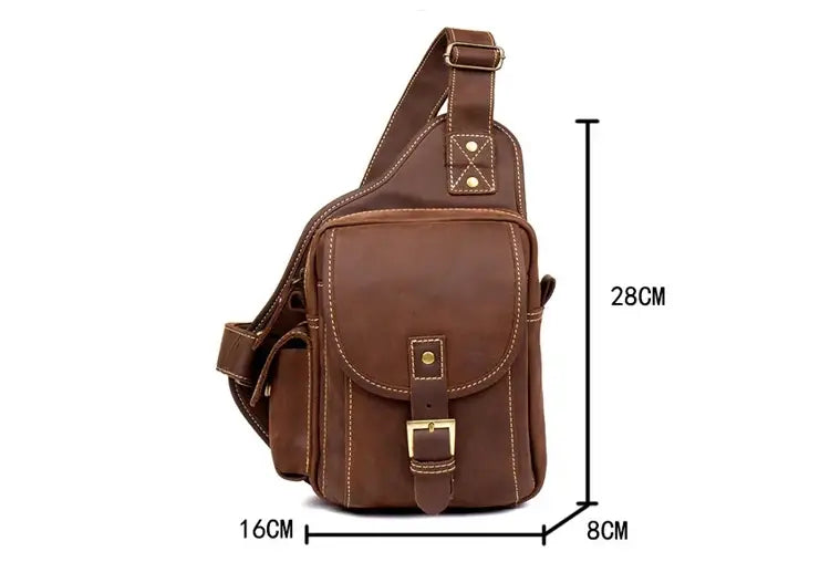 Crossbody-Tasche aus Crazy Horse-Leder — Modell P