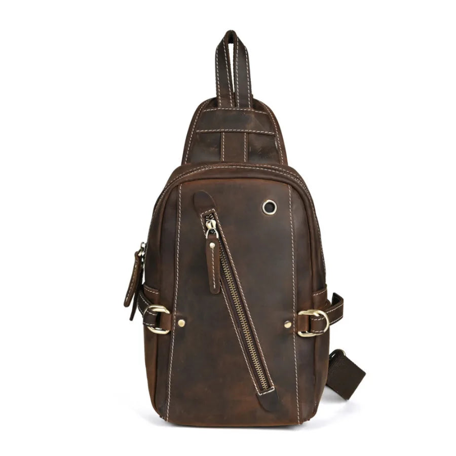 Crossbody-Tasche aus Crazy Horse-Leder — Modell N