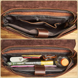NASVA Genuine Leather Men's Briefcase Retro Handbag Shoulder Laptop Bags Office Bags Document Bags