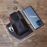 미친 말 가죽 웨이스트 백 _i