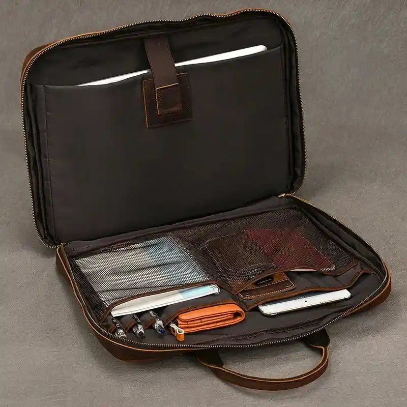 Aktentasche aus Crazy Horse-Leder — Modell U