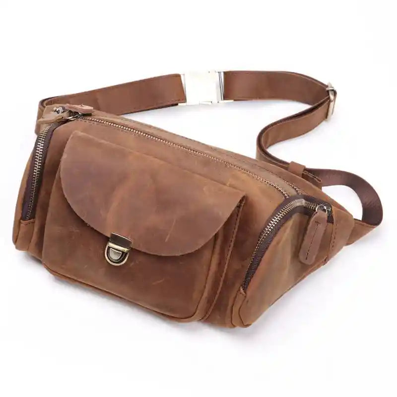 Bauchtasche aus Crazy Horse-Leder — Modell J