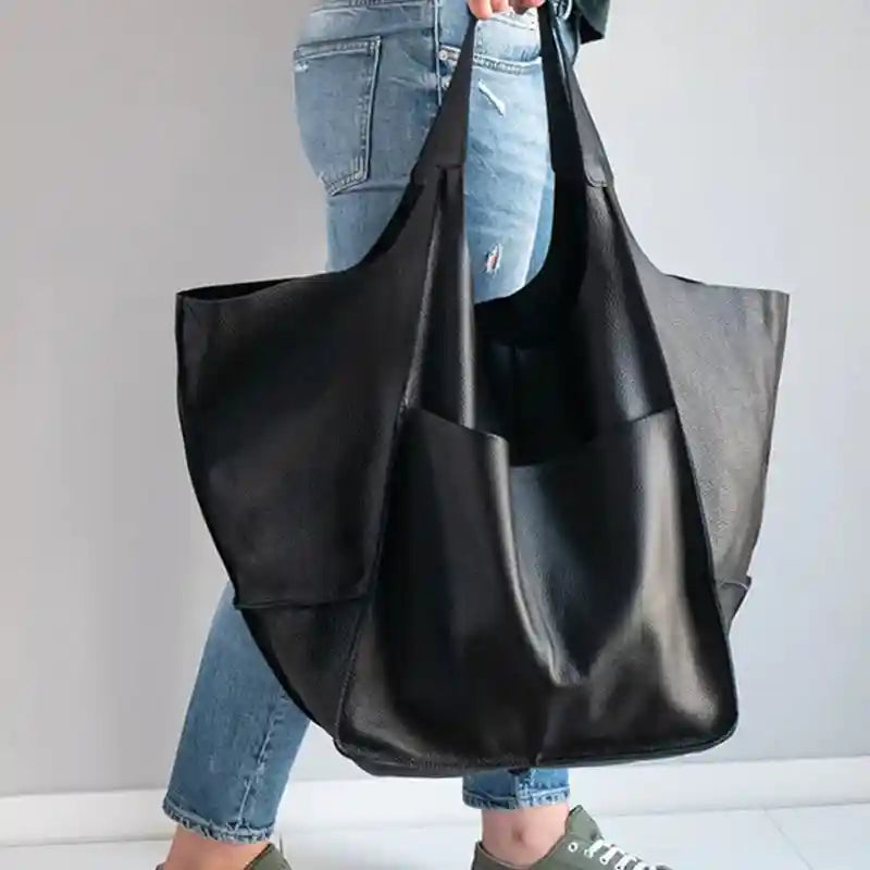 Große offene Tote-Bag aus PU-Kunstleder — Modell B