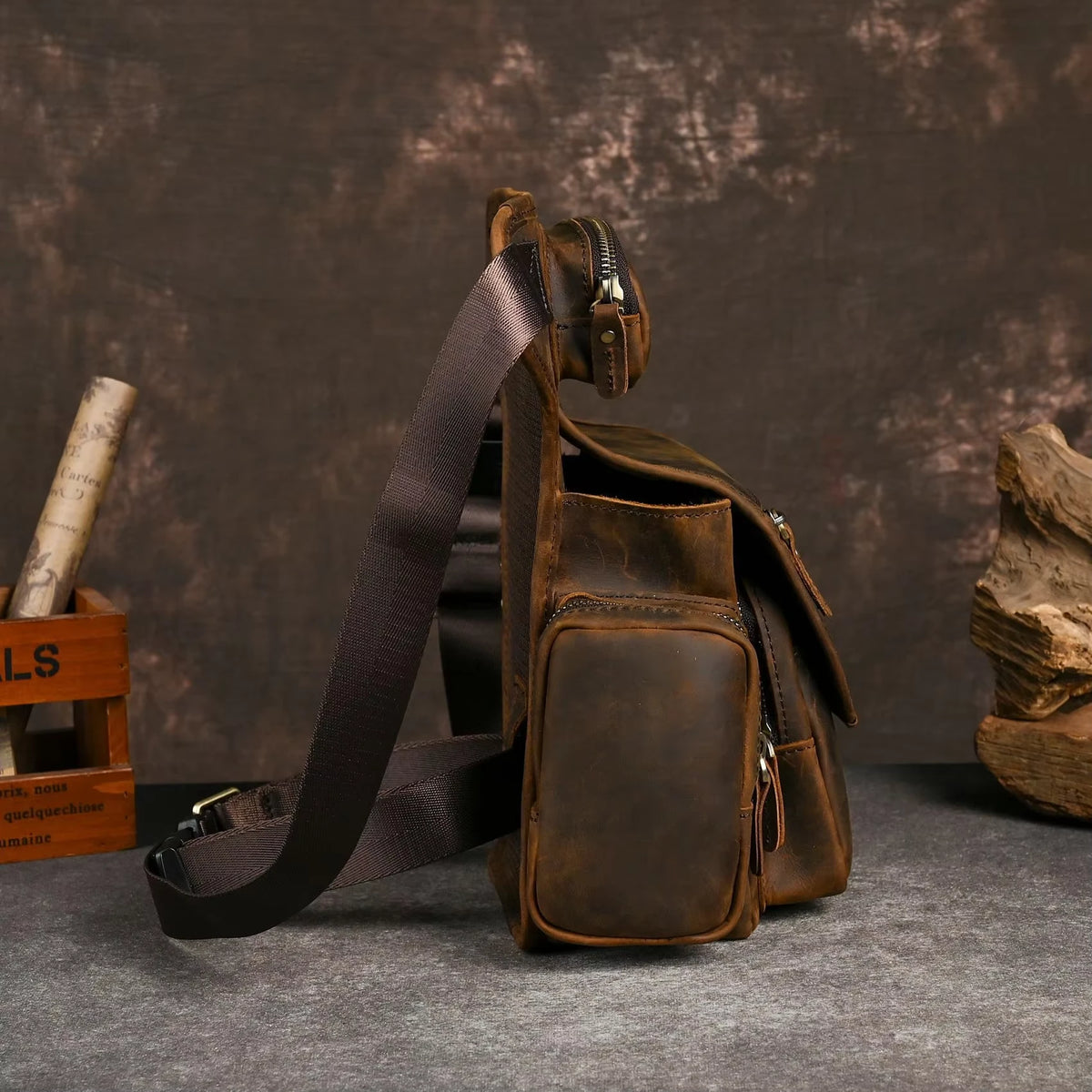 Crazy Horse Leather Waist Bag_O