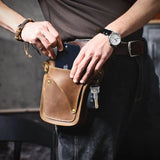 미친 말 가죽 웨이스트 백 _h