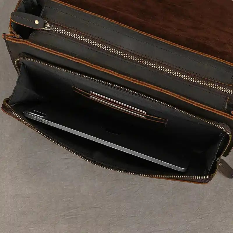 Aktentasche aus Crazy Horse-Leder — Modell Z