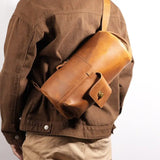 Sac à bandoulière rétro Sle Crazy en cuir pour hommes et femmes, couche supérieure en cuir de vache véritable, sac à bandoulière décontracté