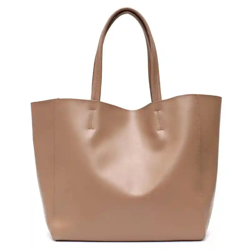 Tote-Bag mit herausnehmbarer Innentasche aus Rindsleder — Modell B