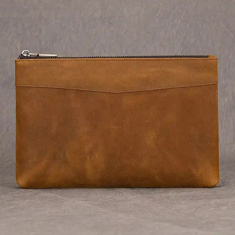 Crazy Horse Leather Clutch — Style B