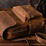 Backpack_i de cuero de caballo loco