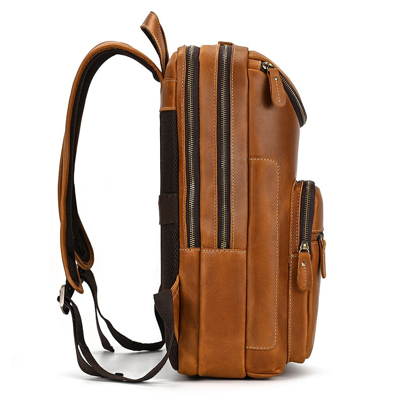 Mochila em pele crazy horse — Modelo Z — Imagem de detalhe 5