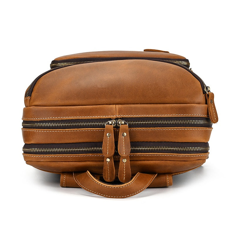 Mochila em pele crazy horse — Modelo Z — Imagem de detalhe 10