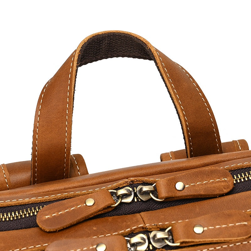 Mochila em pele crazy horse — Modelo Z — Imagem de detalhe 11