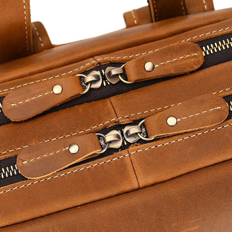 Mochila em pele crazy horse — Modelo Z — Imagem de detalhe 12