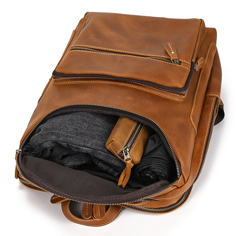 Mochila em pele crazy horse — Modelo Z — Imagem de detalhe 17