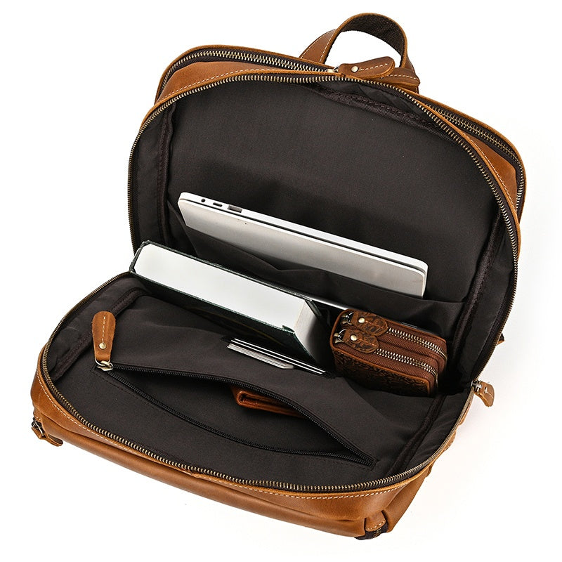 Mochila em pele crazy horse — Modelo Z — Imagem de detalhe 19