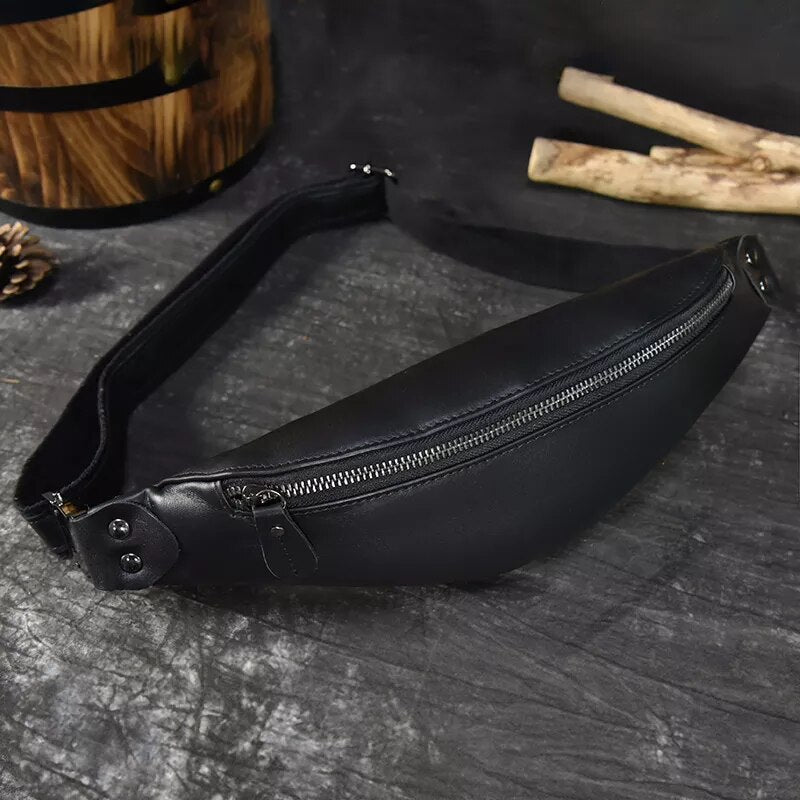 Bolsa para cinto em pele crazy horse — Modelo A