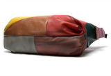 Bolsa de ombro em patchwork em pele bovina