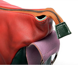 Bolsa de ombro em patchwork em pele bovina