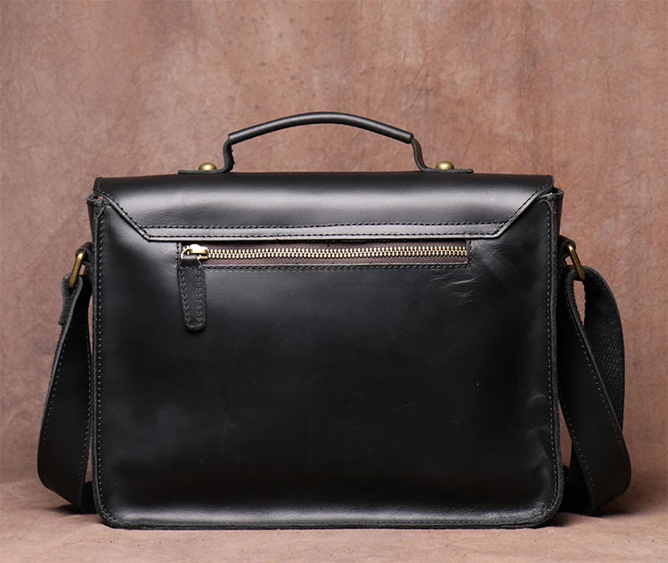 Bolsa de ombro em pele crazy horse — Modelo H — Imagem de detalhe