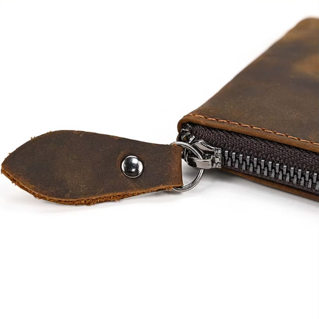 Crazy Horse Leather Long Wallet — Style A — Detail image 10