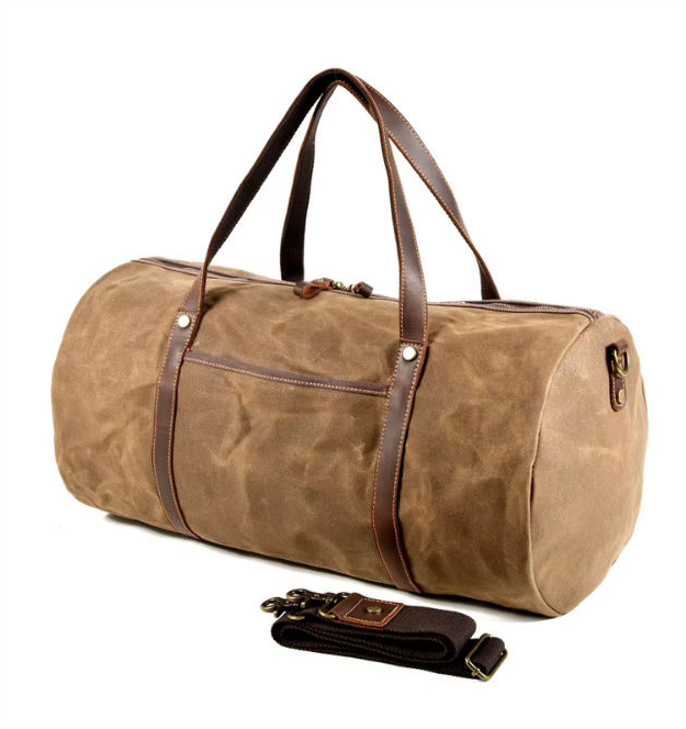 Reisetasche mit Lederbesatz aus Canvas — Modell A