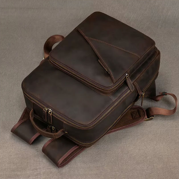 Crazy Horse Leather Backpack — Style AG — Detail image 7