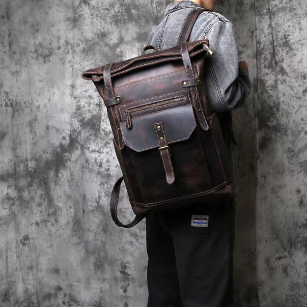 Crazy Horse Leather Backpack — Style AS — Detail image 4
