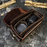 Bolsa para câmara em pele crazy horse — Modelo B