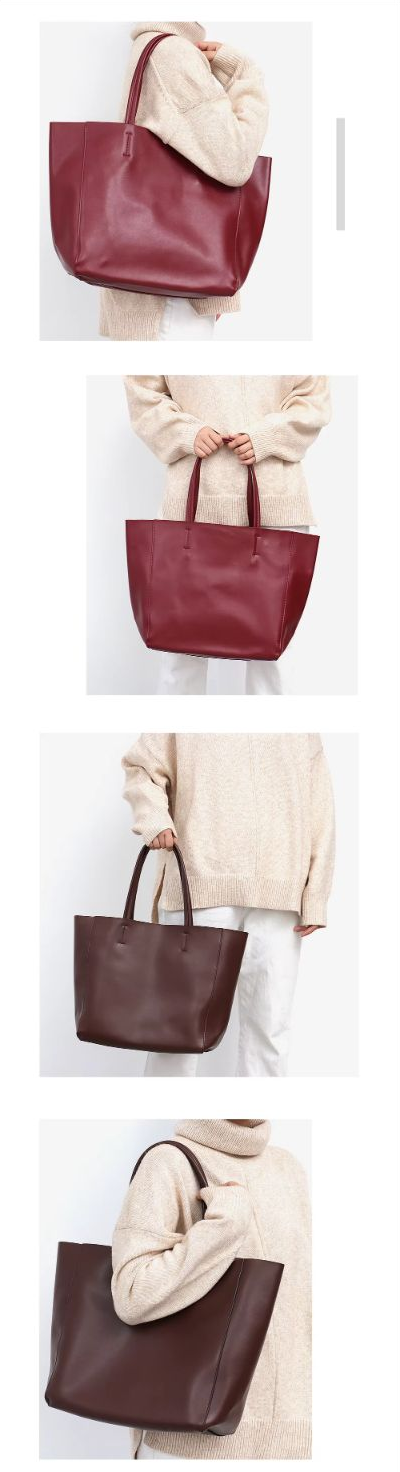 Tote-Bag mit herausnehmbarer Innentasche aus Rindsleder — Modell B