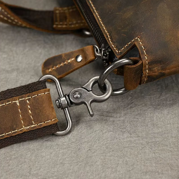 Bolso de hombro de cuero crazy horse — Modelo AP — Imagen de detalle 12