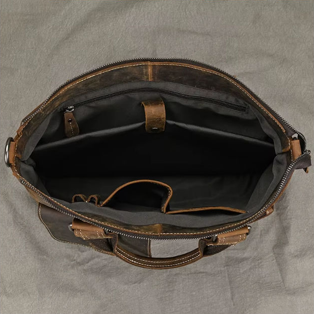 Bolso de hombro de cuero crazy horse — Modelo AP — Imagen de detalle 22
