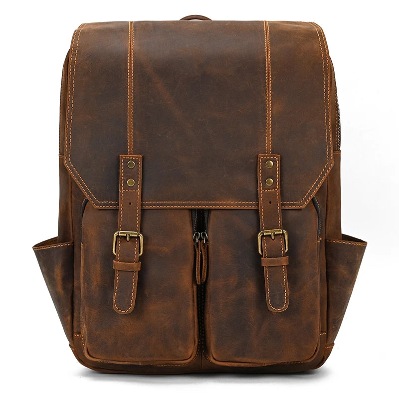Mochila em pele crazy horse — Modelo K — Imagem de detalhe 10