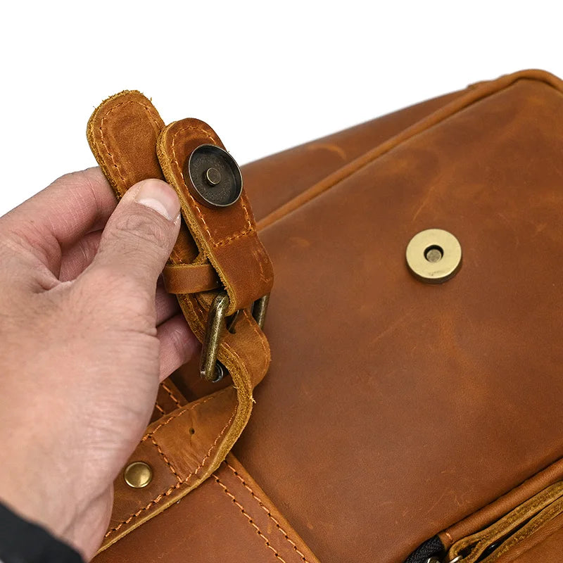 Mochila em pele crazy horse — Modelo K — Imagem de detalhe 21