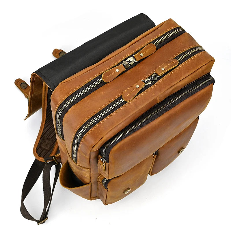 Mochila em pele crazy horse — Modelo K — Imagem de detalhe 22