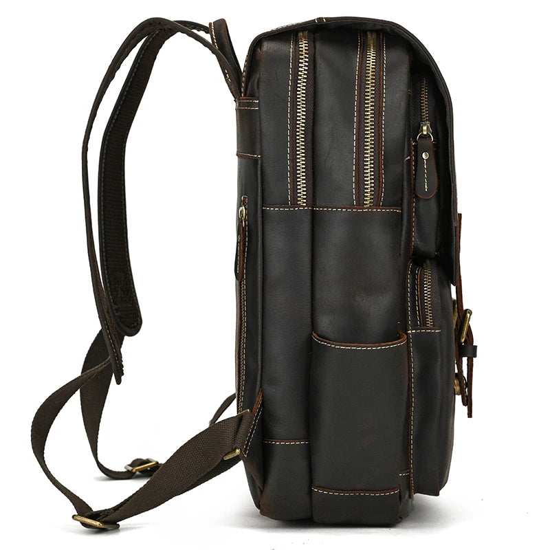 Mochila em pele crazy horse — Modelo K — Imagem de detalhe 32