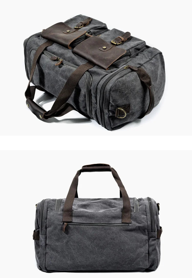 Duffle-Bag aus gewachstem Canvas und Leder — Modell B — Detailansicht 6