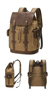 Mochila em lona encerada e pele — Modelo K