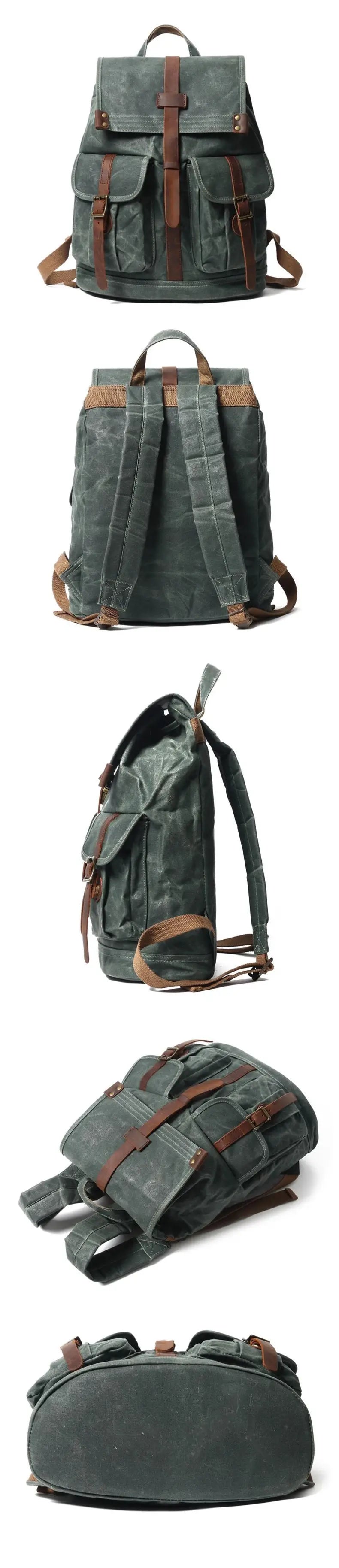 Rucksack aus gewachstem Canvas und Leder — Modell B — Produktabbildung 5